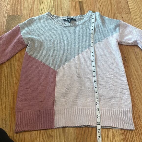 Ellen Tracy Pink Grey Colorblock Sweater Size medium - Picture 3 of 6